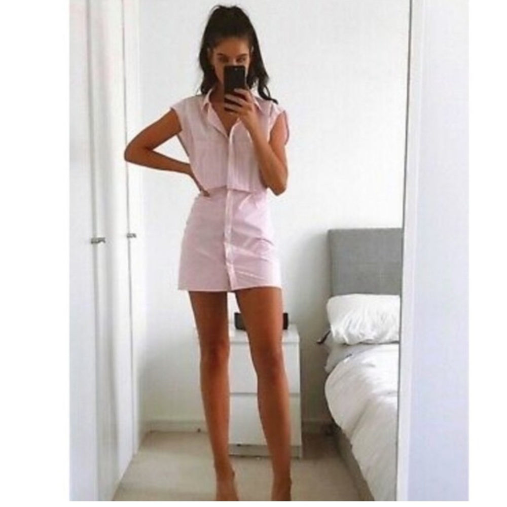 Zara Poplin Ruched Mini Dress NWT
